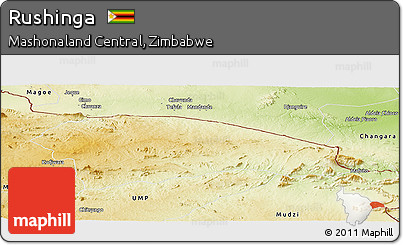 Physical Panoramic Map of Rushinga