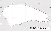 Silver Style Simple Map of Rushinga, cropped outside