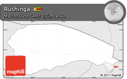 Silver Style Simple Map of Rushinga