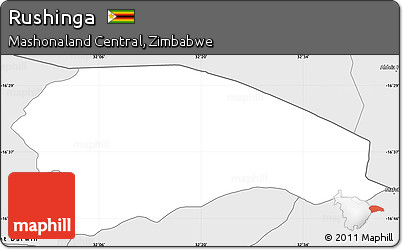 Silver Style Simple Map of Rushinga