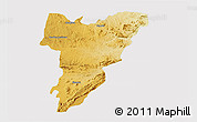 Physical 3D Map of Shamva, cropped outside