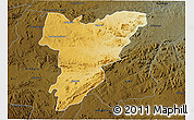 Physical 3D Map of Shamva, darken