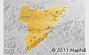 Physical 3D Map of Shamva, lighten, desaturated