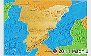 Physical 3D Map of Shamva, political outside