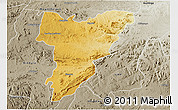 Physical 3D Map of Shamva, semi-desaturated