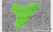 Political 3D Map of Shamva, desaturated