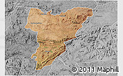 Satellite 3D Map of Shamva, desaturated