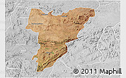 Satellite 3D Map of Shamva, lighten, desaturated