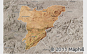 Satellite 3D Map of Shamva, semi-desaturated