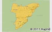 Savanna Style 3D Map of Shamva, single color outside