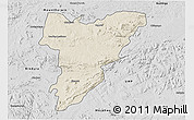 Shaded Relief 3D Map of Shamva, desaturated