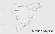Silver Style 3D Map of Shamva, single color outside