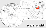 Blank Location Map of Shamva, within the entire country