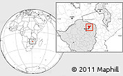 Blank Location Map of Shamva, highlighted country