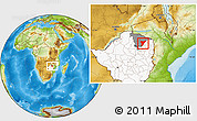 Physical Location Map of Shamva, highlighted country, highlighted parent region