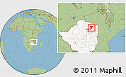 Savanna Style Location Map of Shamva, highlighted country