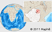 Shaded Relief Location Map of Shamva, highlighted country