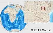 Shaded Relief Location Map of Shamva, highlighted parent region, within the entire country