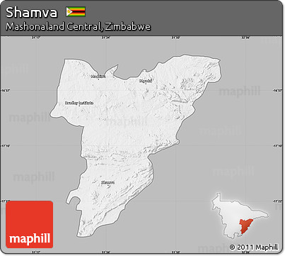 Gray Map of Shamva, single color outside