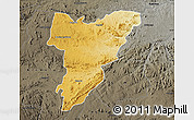 Physical Map of Shamva, darken, semi-desaturated