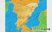 Physical Map of Shamva, political outside