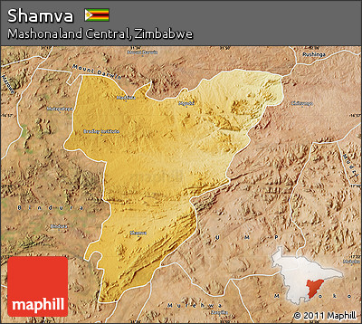 Physical Map of Shamva, satellite outside