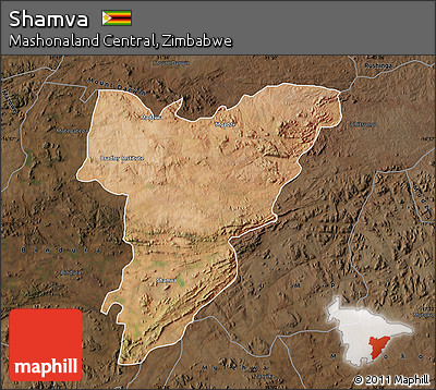 Satellite Map of Shamva, darken