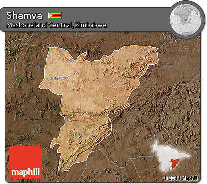 Satellite Map of Shamva, darken