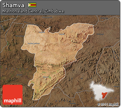 Satellite Map of Shamva, darken