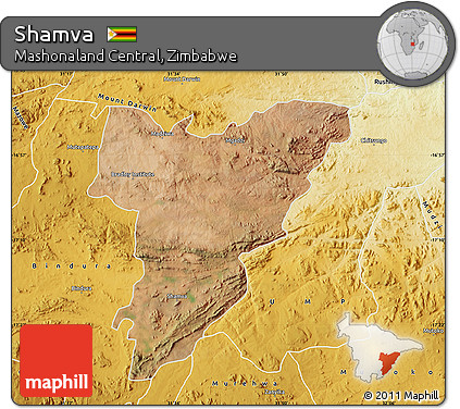 Satellite Map of Shamva, physical outside