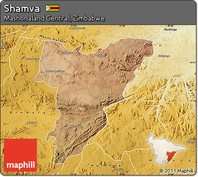 Satellite Map of Shamva, physical outside