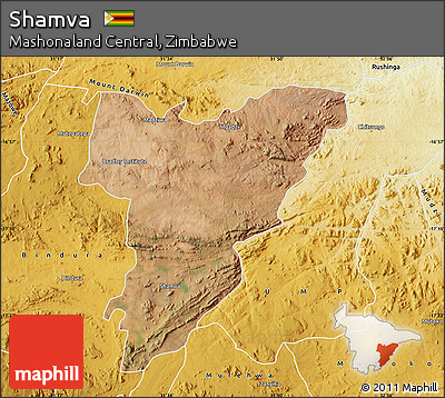 Satellite Map of Shamva, physical outside