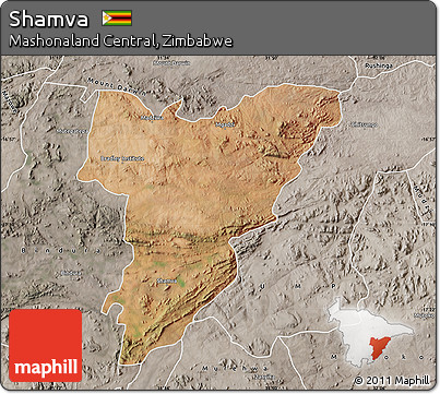Satellite Map of Shamva, semi-desaturated