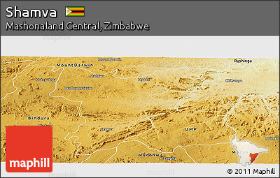 Physical Panoramic Map of Shamva