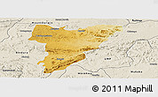 Physical Panoramic Map of Shamva, shaded relief outside