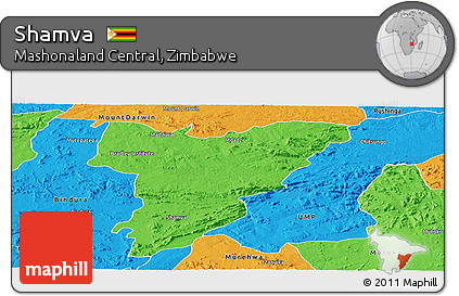 Political Panoramic Map of Shamva