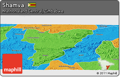 Political Panoramic Map of Shamva