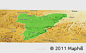 Political Panoramic Map of Shamva, physical outside