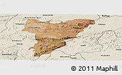 Satellite Panoramic Map of Shamva, shaded relief outside