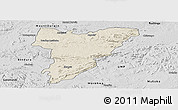 Shaded Relief Panoramic Map of Shamva, desaturated