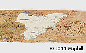 Shaded Relief Panoramic Map of Shamva, satellite outside