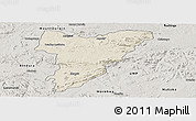 Shaded Relief Panoramic Map of Shamva, semi-desaturated