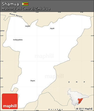 Classic Style Simple Map of Shamva