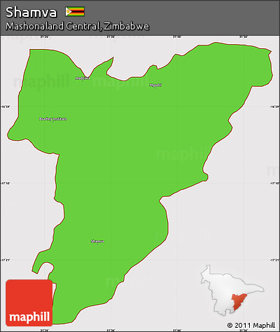 Political Simple Map of Shamva, cropped outside