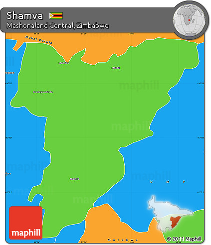 Political Simple Map of Shamva