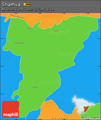 Political Simple Map of Shamva