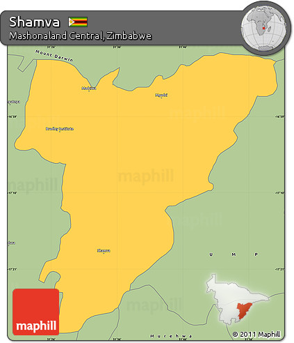 Savanna Style Simple Map of Shamva