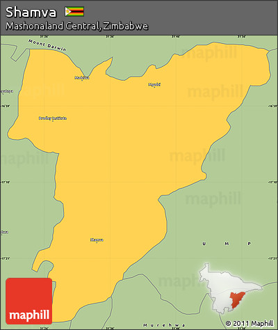 Savanna Style Simple Map of Shamva