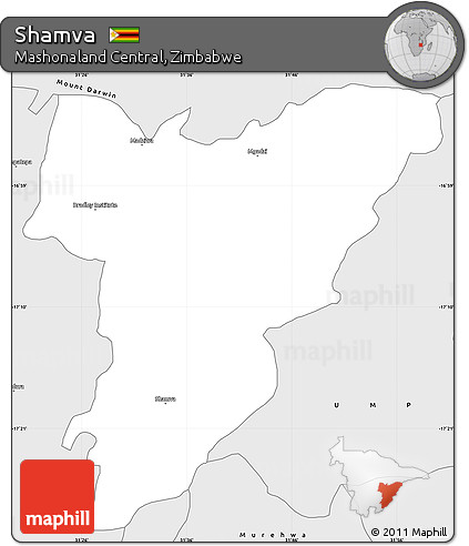 Silver Style Simple Map of Shamva