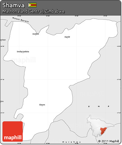 Silver Style Simple Map of Shamva